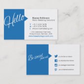 Blue Hello zitieren Social-Media-Visitenkarte Visitenkarte (Vorne/Hinten)