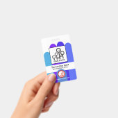 Blue Helping Hand Personal Foto Template ID Ausweis (Handheld)