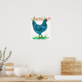 Blue Hen Chicken Staat Bird von Delaware Poster (Küche)