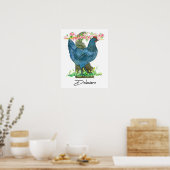 Blue Hen Huhn Delaware Staatsform Poster (Küche)