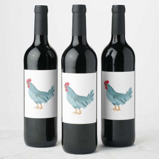 Blue Hen Weinetikett (Flaschen)