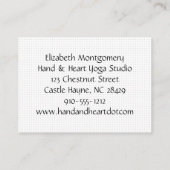 Blue Henna Hands Yoga Studio Business Card Visitenkarte (Rückseite)