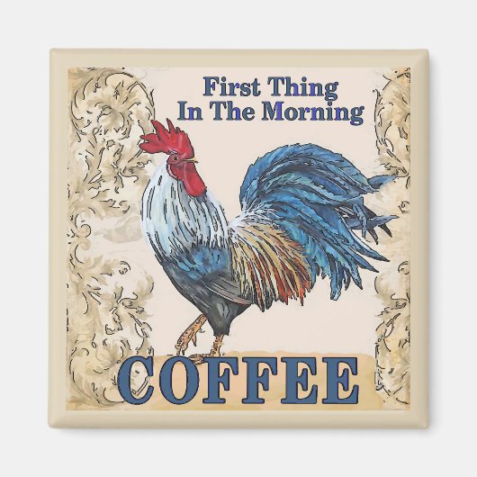 Blue Hens, Morgenkaffee Magnet (Vorne)