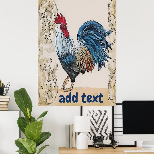 Blue Hens, Text bearbeiten Poster (Heimbüro)