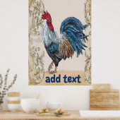 Blue Hens, Text bearbeiten Poster (Küche)