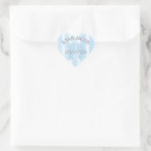 Blue Herat Baby Announcement Footprints Herz-Aufkleber (Tasche)