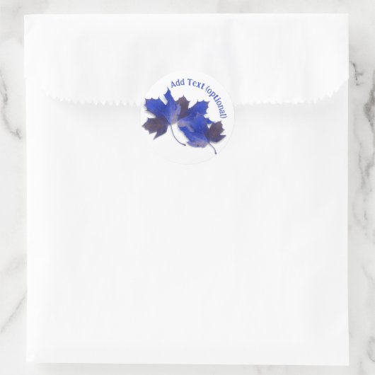 Blue Herbstlaube Runder Aufkleber (Tasche)