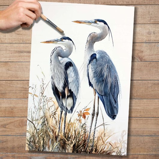 Blue Heres 3 Decoupage Paper Seidenpapier