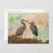 Blue Herman Pair Digitale Kunst Postkarte (Vorne/Hinten)
