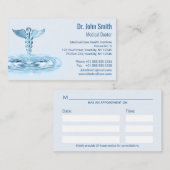 Blue Hermes Rod Caduceus Water Ripples Medical Terminkarte (Vorne/Hinten)