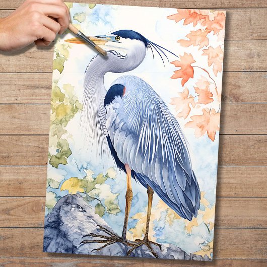 Blue Heron 4 Decoupage Paper Seidenpapier