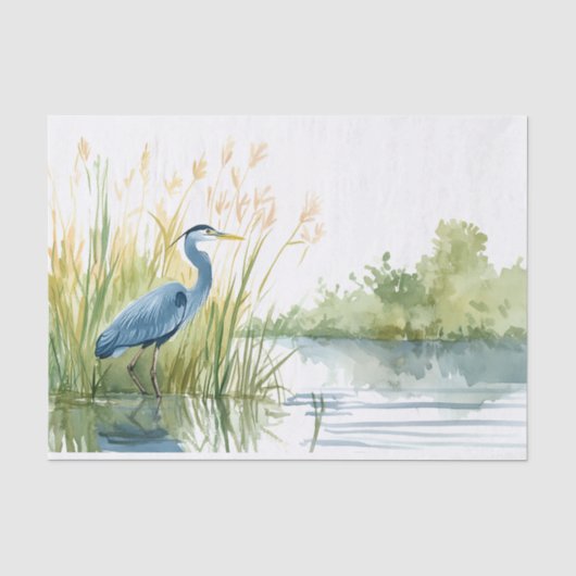 Blue Heron 7 Decoupage Paper Seidenpapier (Vorderseite)