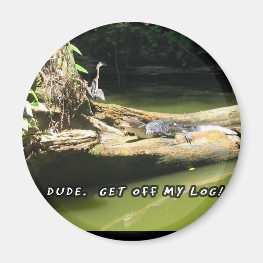 Blue Heron Alligator Log Magnet (Vorne)