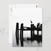 Blue Heron an einem grauen Tag Postkarte (Vorne/Hinten)