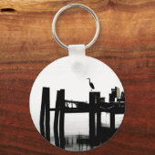 Blue Heron an einem grauen Tag Schlüsselanhänger (Vorderseite)