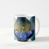 Blue Heron an einem schönen See in Vietnam Kaffeetasse (VorderseiteRechts)