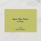 Blue Heron ATC Visitenkarte (Rückseite)