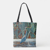 Blue Heron Bancantine Zeichn Tote Besichtigung der Tasche (Rückseite)