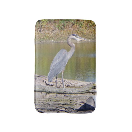 Blue Heron bathmat Badematte (Vorderseite Vertikal)