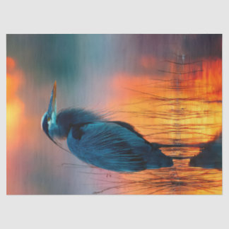Blue Heron bei Sunrise Decoupage Seidenpapier