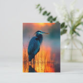 Blue Heron bei Sunrise Postkarte (Stehend Vorderseite)