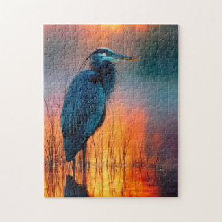 Blue Heron bei Sunrise Puzzle