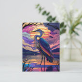 Blue Heron bei Sunset Postkarte (Stehend Vorderseite)