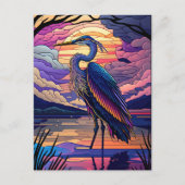 Blue Heron bei Sunset Postkarte (Vorderseite)