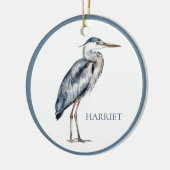 Blue Heron Bird an der Küste Personalisiert Keramik Ornament (Links)