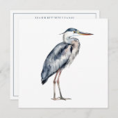 Blue Heron Bird an der Küste Personalisiert Mitteilungskarte (Vorne/Hinten)