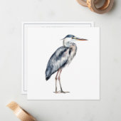 Blue Heron Bird an der Küste Personalisiert Mitteilungskarte (Vorderseite/Rückseite Beispiel)