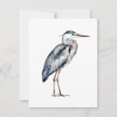 Blue Heron Bird an der Küste Personalisiert Mitteilungskarte (Vorderseite)