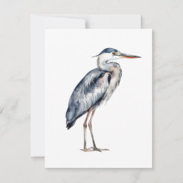 Blue Heron Bird an der Küste Personalisiert Mitteilungskarte