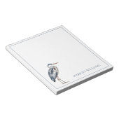 Blue Heron Bird an der Küste Personalisiert Notizblock (angewinkelt)