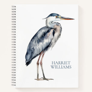 Blue Heron Bird an der Küste Personalisiert Notizblock