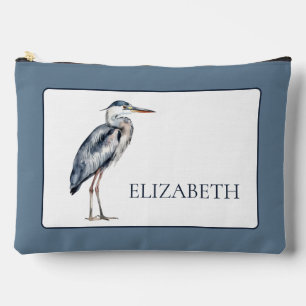 Blue Heron Bird an der Küste Personalisiert Zubehörtasche