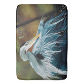 Blue Heron Bird Badematte (Vorderseite Vertikal)