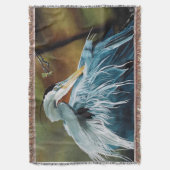 Blue Heron Bird Decke (Vorderseite Vertikal)