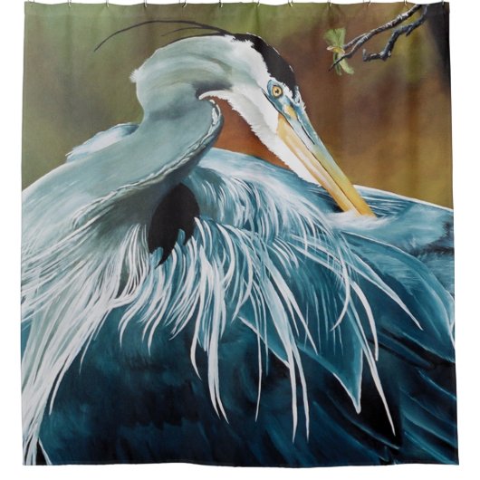 Blue Heron Bird Duschvorhang (Vorderseite)