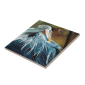 Blue Heron Bird Fliese (Seite)