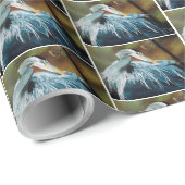 Blue Heron Bird Geschenkpapier (Rolleneckpunkt)