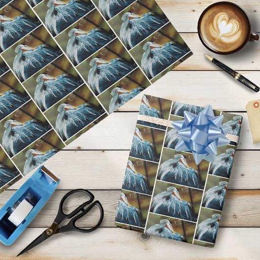 Blue Heron Bird Geschenkpapier