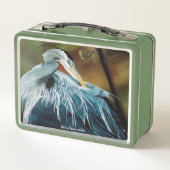 Blue Heron Bird Metall Brotdose (Rückseite)