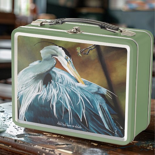 Blue Heron Bird Metall Brotdose