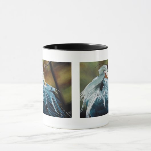 Blue Heron Bird Tasse (Zentrum)