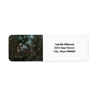 Blue Heron Birds Nest Personalize Rücksendeadresse