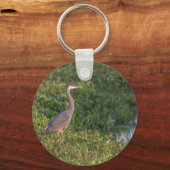 Blue Heron Button Schlüsselanhänger (Vorderseite)