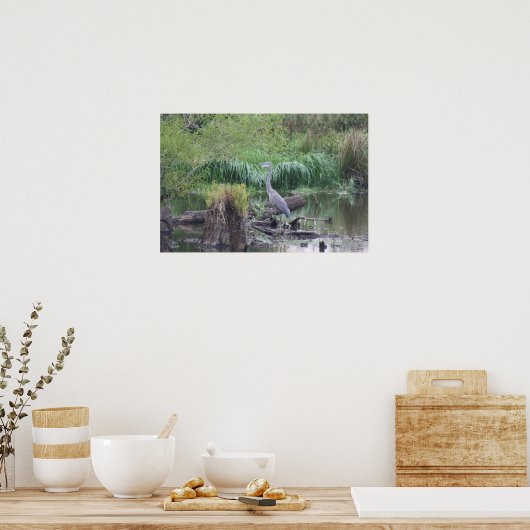 Blue Heron Canvas Print Poster (Küche)