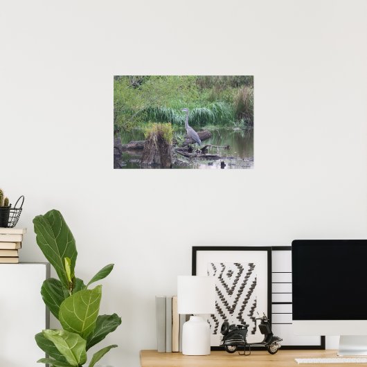 Blue Heron Canvas Print Poster (Heimbüro)