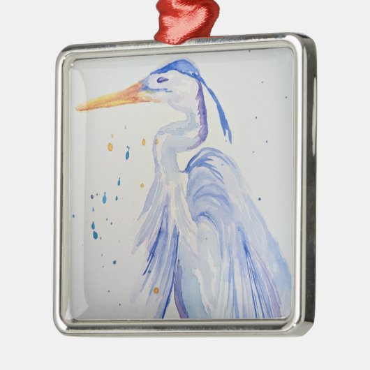 Blue Heron Christmas Ornament Aus Metall (Links)